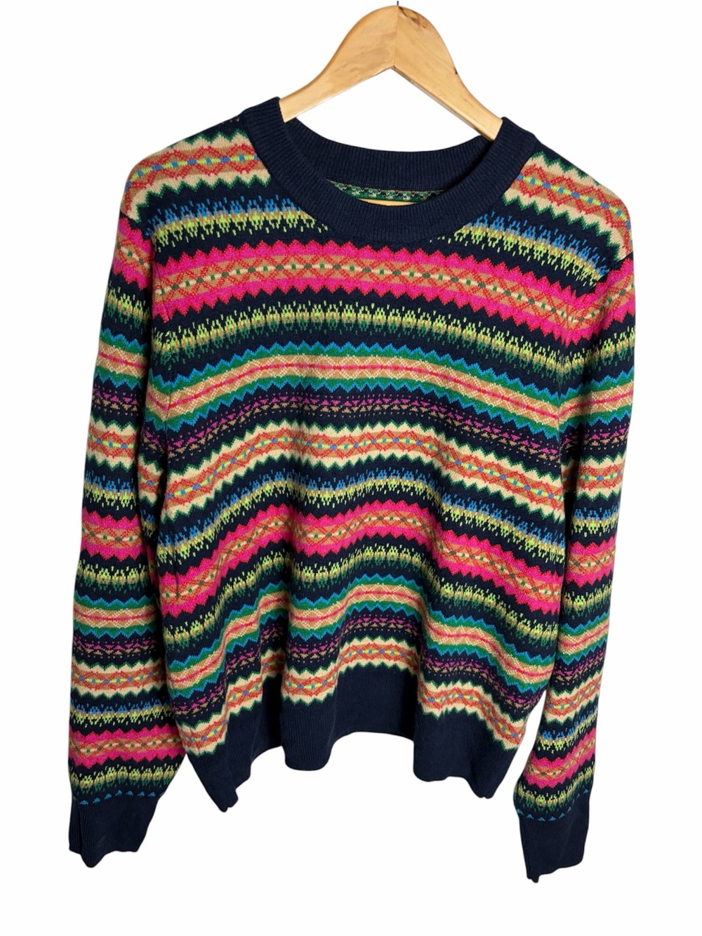 GAP cash like fair multicolor fair isle crew neck sweater size XL Tall